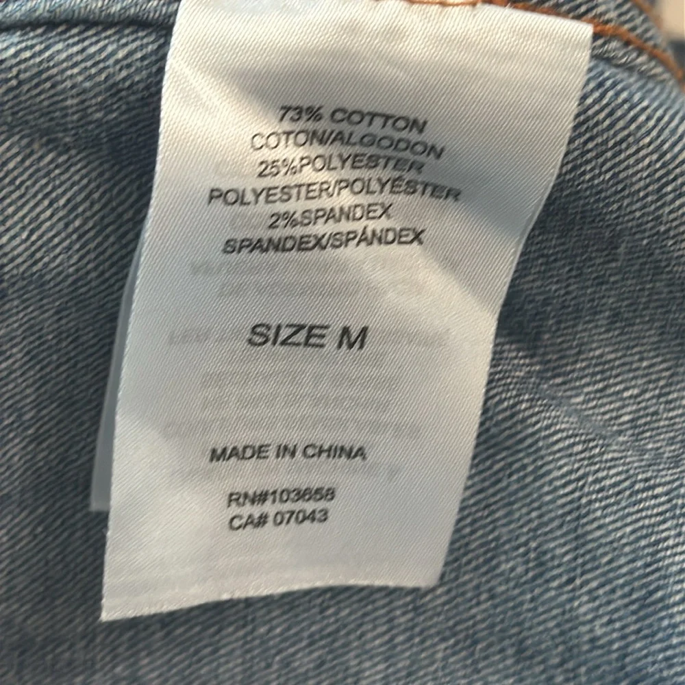 Tahari Blue and Green Jean Jacket with Peacock Design - Picture 5 of 10